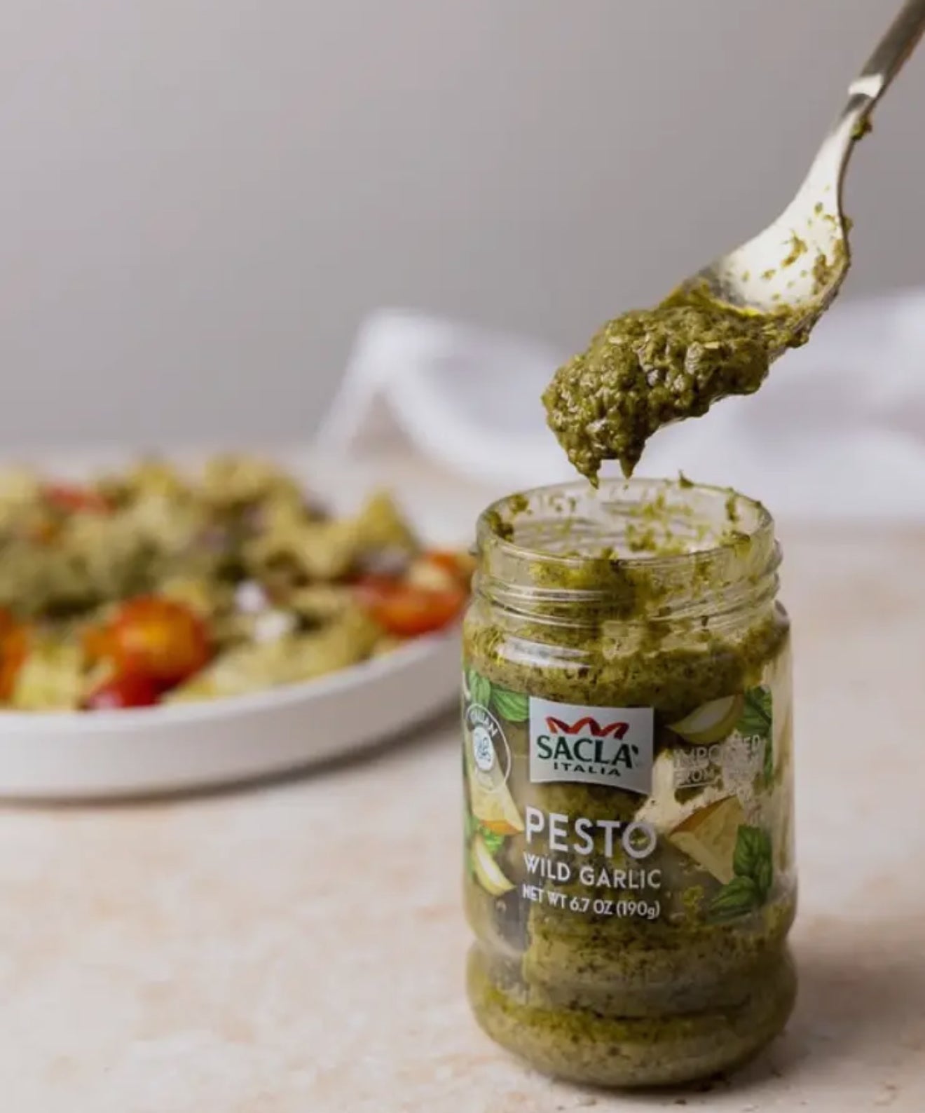 Wild Garlic Basil Pesto Green Pasta Sauce