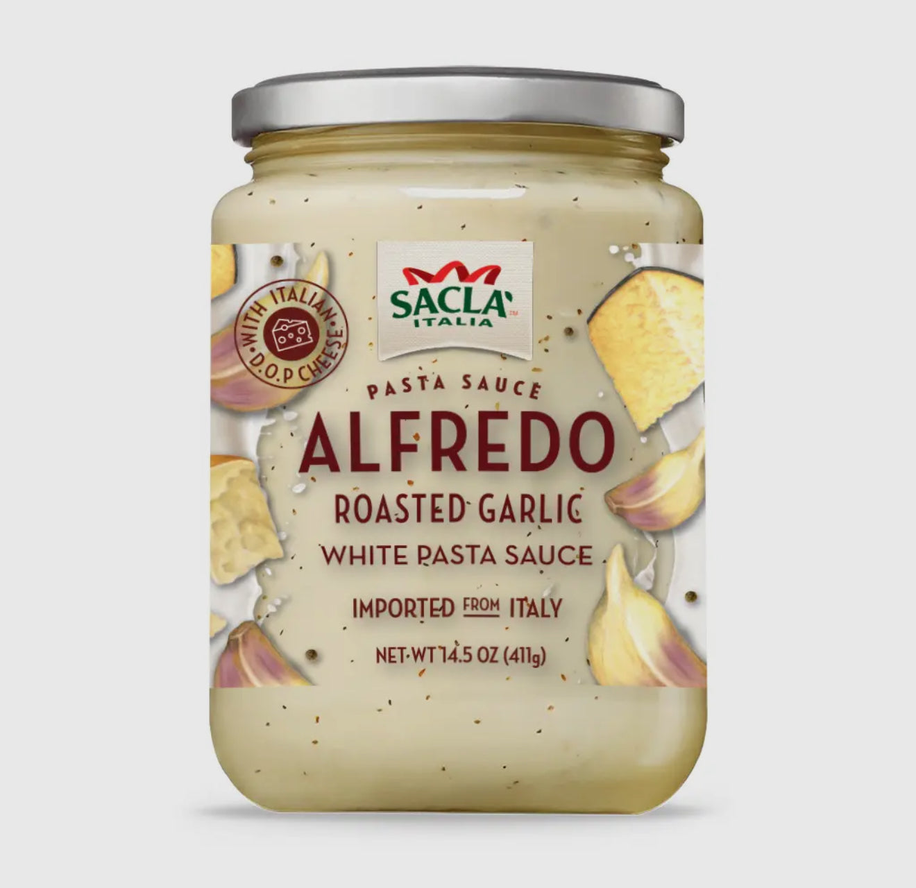Roasted Garlic
Alfredo White Pasta Sauce
6x14oz