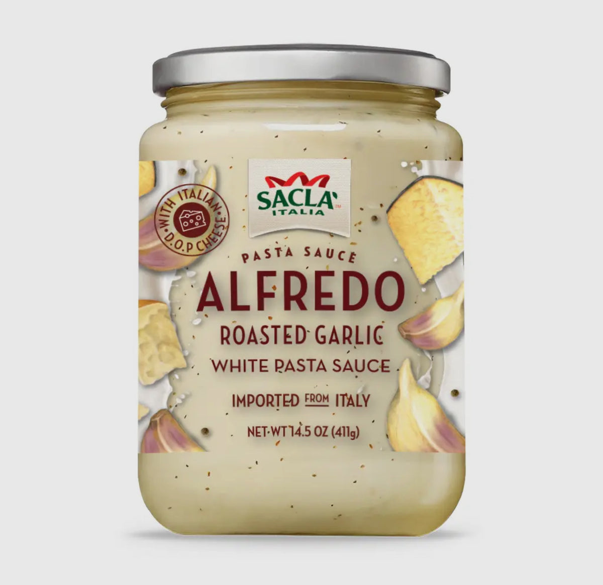 Roasted Garlic
Alfredo White Pasta Sauce
6x14oz