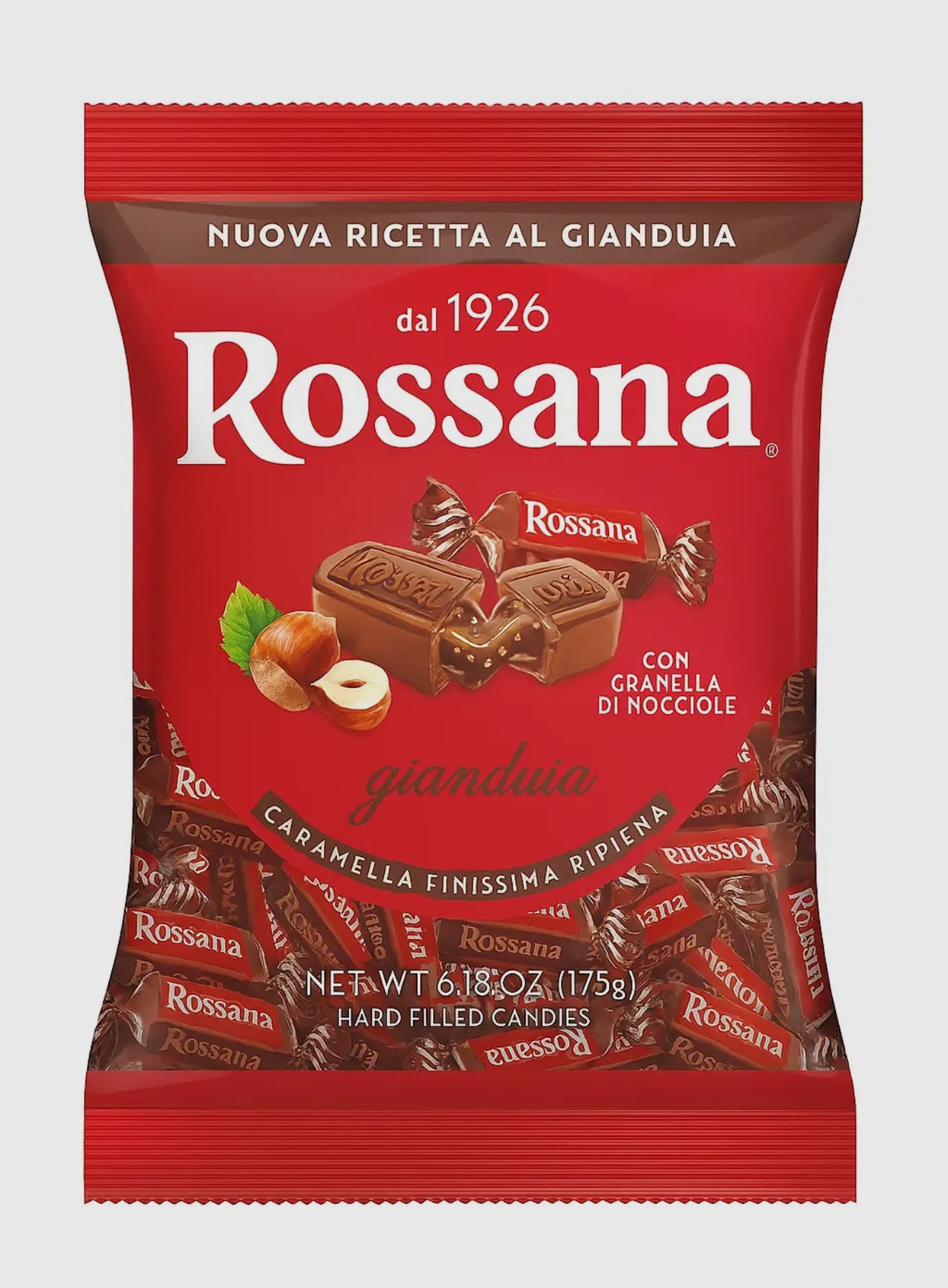 Rossana Chocolate-Filled
Candies with Gianduia
Hazelnuts
Bag 175g