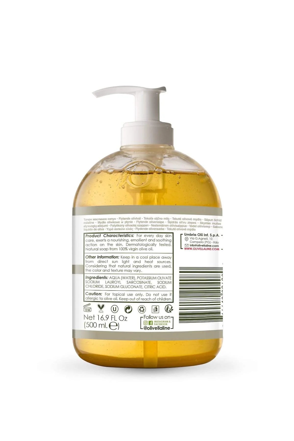 OLIVE OIL LIQUID SOAP - RAW FRAGRANCE FREE 16.9 OZ